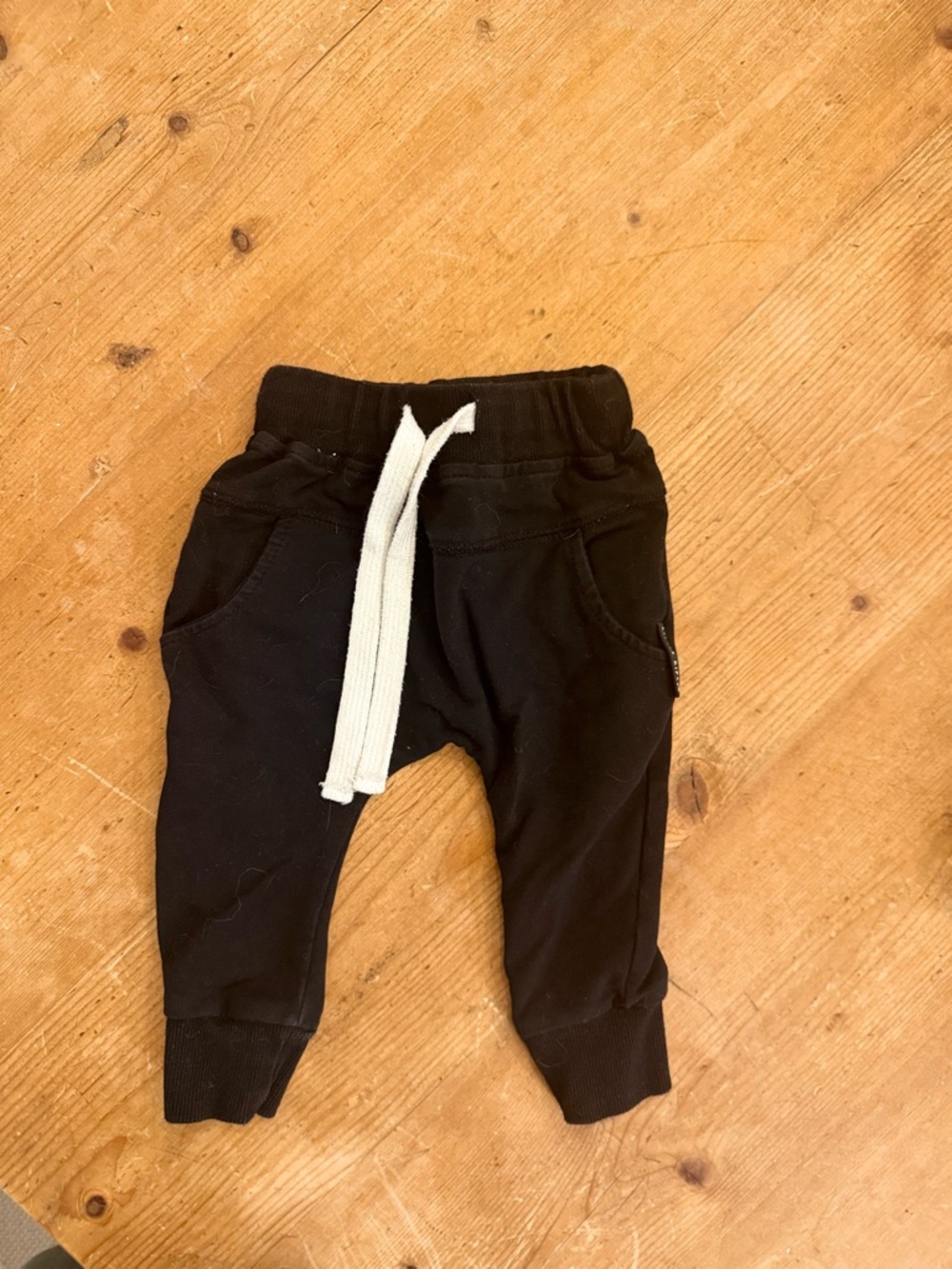 Little Bipsy Black Jogger Pants with White Drawstring